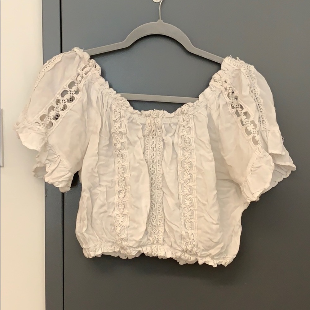 Cropped Peasant Blouse